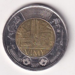 Canada 2 Dollars 2017 - Elizabeth II The Battle of Vimy Ridge Bimetallic Rare Coin #Z-145