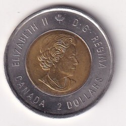 Alternative view of Canada 2 Dollars 2016 - Elizabeth II Battle of The Atlantic Bimetallic Rare Coin #Z-147