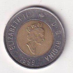 Alternative view of Canada 2 Dollars 1999 - Elizabeth II Nunavut Bimetallic Rare Coin #Z-148