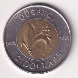 Canada 2 Dollars 2008 - Elizabeth II Quebec City Bimetallic Rare Coin #Z-149