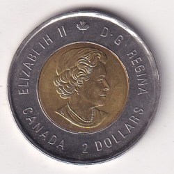 Alternative view of Canada 2 Dollars 2015 - Elizabeth II Remembrance Bimetallic Rare Coin #Z-150