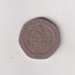 Alternative view of United Kingdom › Gibraltar 20 Pence 2003 - Elizabeth II Our Lady of Europa Bimetallic Rare Coin #Z-152