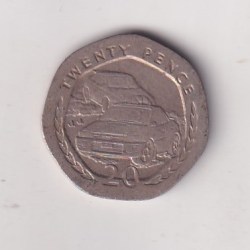 Isle of Man 20 Pence 1997- Elizabeth II Race cars Bimetallic Rare Coin #Z-153