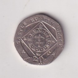 Isle of Man 20 Pence - Elizabeth II Castle Rushen Clock Bimetallic Rare Coin #Z-154