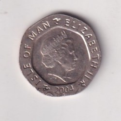 Alternative view of Isle of Man 20 Pence - Elizabeth II Castle Rushen Clock Bimetallic Rare Coin #Z-154