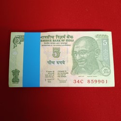 Five Rs Rare Mahatma Gandhi Full Bundle Governor D.Subaraw Gem Unc Condition 2009 Year 859901