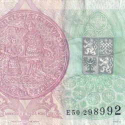 Alternative view of Czech Republic 100 Korun Rare Note #B2