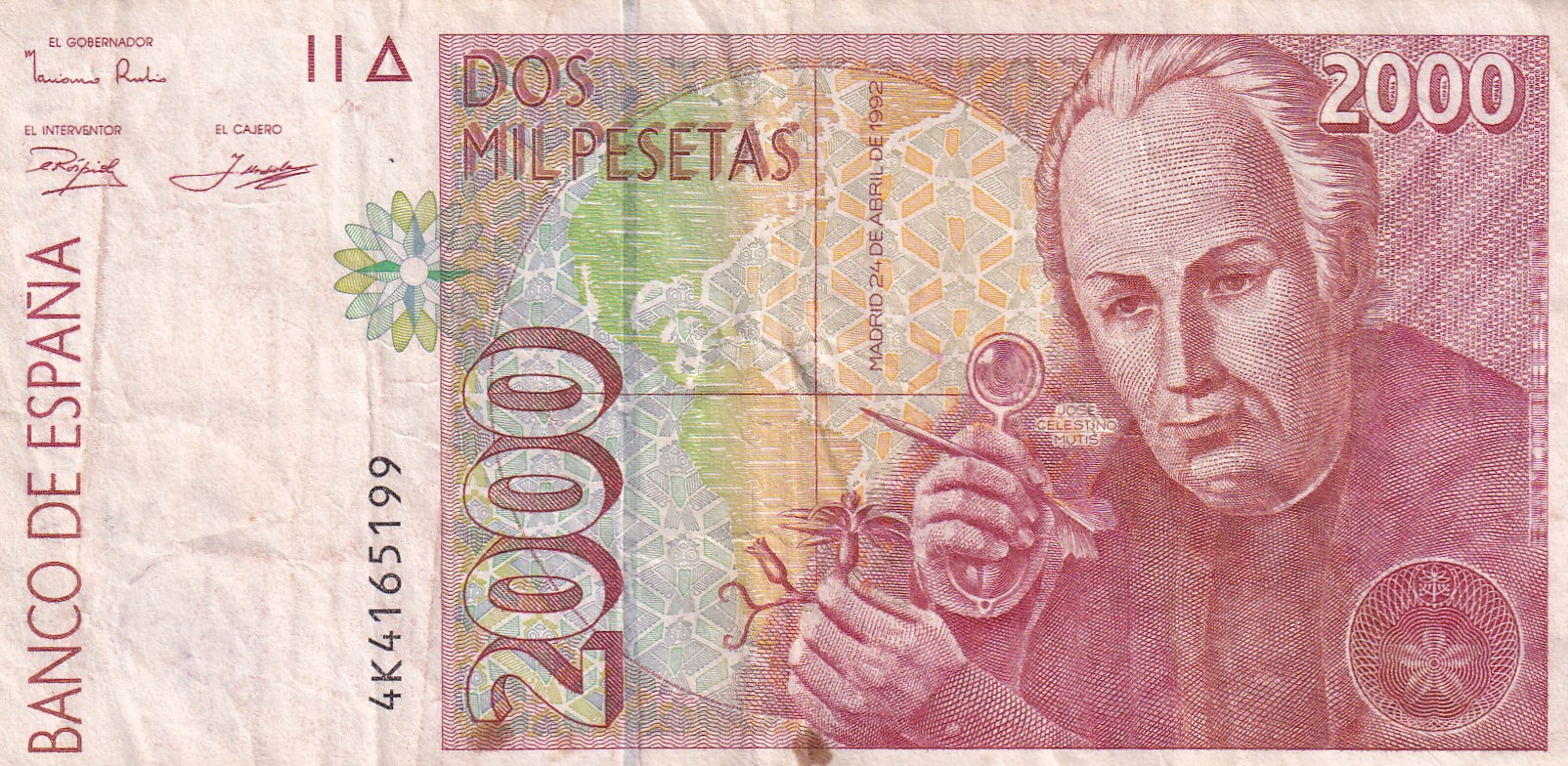 Spain 2000 Pesetas Rare World Note#B2