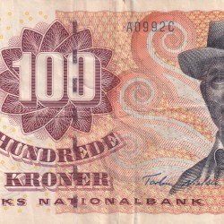 Denmark 100 Kroner Famous Men and Women Rare Note #B2