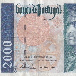 Portugal 2000 Escudos Rare World Note#B2