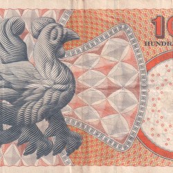 Alternative view of Denmark 100 Kroner Famous Men and Women Rare Note #B2
