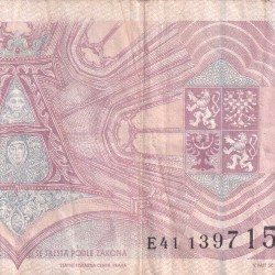 Alternative view of Czech 50 Korun Rare Note #B2