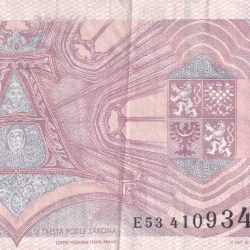Alternative view of Czech 50 Korun Rare Note #B2