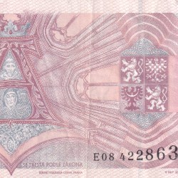 Alternative view of Czech 50 Korun Rare Note #B2