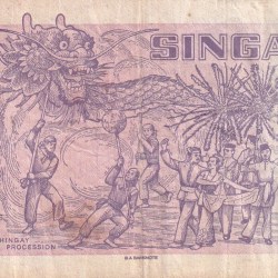 Alternative view of Singapore 2 Dollars (purple) Rare World Note#B2