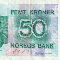 Norway 50 Kroner 1977-2001; Vinje Rare Note #B2