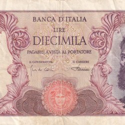 Italy 10 000 Lire (Michelangelo) Rare World Note#B2