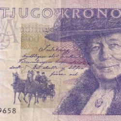 Sweden 20 Kronor small type Rare Note #B2