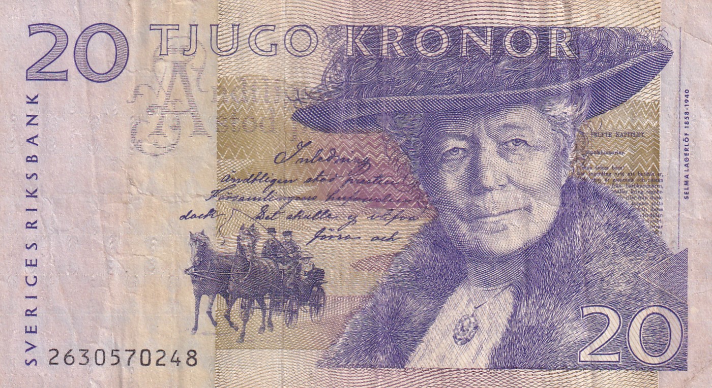 Sweden 20 Kronor small type Rare Note #B2