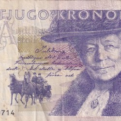 Sweden 20 Kronor small type Rare Note #B2