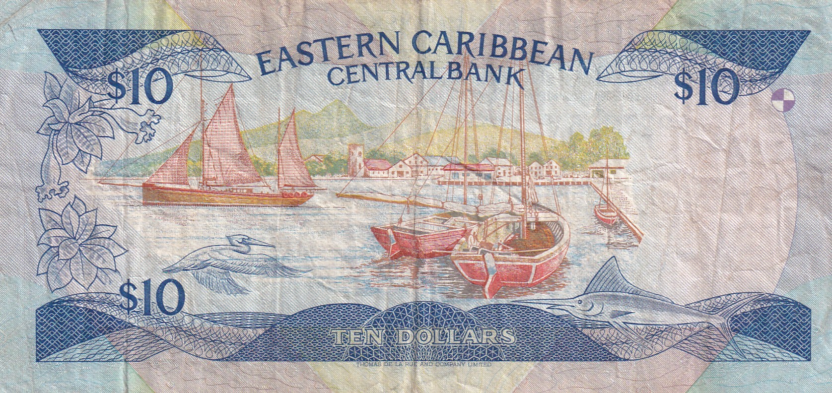 Eastern Caribbean States 10 Dollars Rare World Note#B2 - Image 2