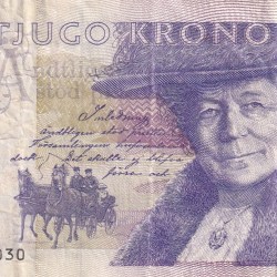 Sweden 20 Kronor small type Rare Note #B2