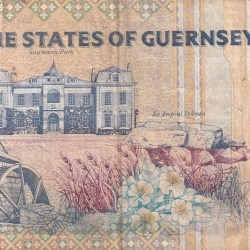 Alternative view of Guernsey 10 Pound Old Issue Rare World Note#B2