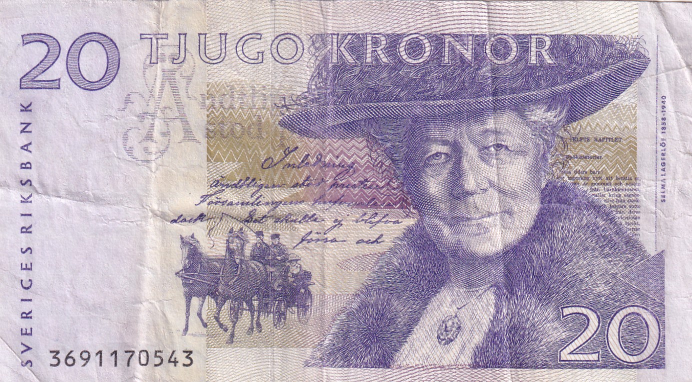 Sweden 20 Kronor small type Rare Note #B2