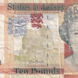 Jersey 10 Pound Old Issue Rare World Note#B2