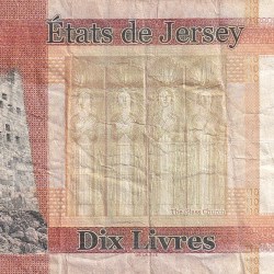 Alternative view of Jersey 10 Pound Old Issue Rare World Note#B2