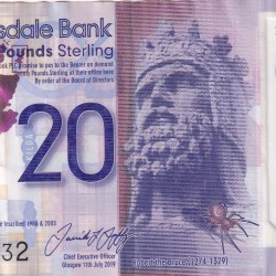 Scotland 20 Pounds (Clydesdale Bank) Rare Polymer World Note#B2
