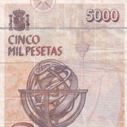 Alternative view of Spain 5000 Pesetas Rare World Note#B2
