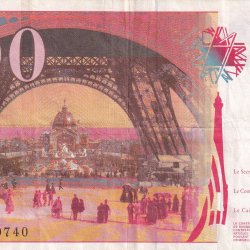 Alternative view of France 200 Francs (Eiffel, type 1995) Rare Foreign Note