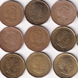 Alternative view of 15 Different Canada One Dollar Commemorative Coin (15 Pcs) Coin Set #Z-126