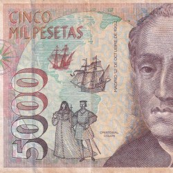 Spain 5000 Pesetas Rare World Note#B2