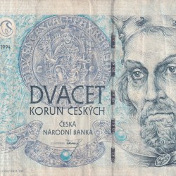 Czech Republic 20 Korun Rare World Note#B2