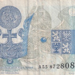Alternative view of Czech Republic 20 Korun Rare World Note#B2