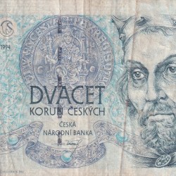 Czech Republic 20 Korun Rare World Note#B2