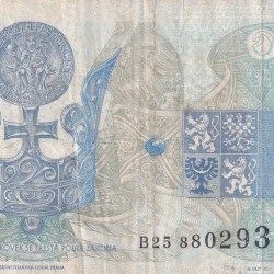 Alternative view of Czech Republic 20 Korun Rare World Note#B2