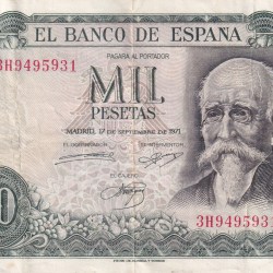 Spain 1000 Pesetas Centennial of the Bank of Spain Rare World Note #B2