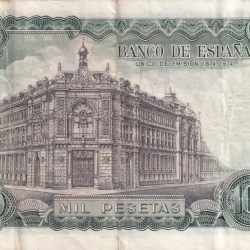 Alternative view of Spain 1000 Pesetas Centennial of the Bank of Spain Rare World Note #B2