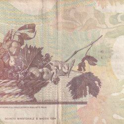 Alternative view of Italy 100 000 Lire Caravaggio (2nd type) Rare World Note