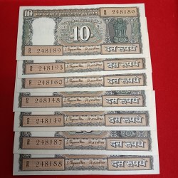 Ten Rs Rare Black Boat Notes Governor S.Jagamathan Unc Condition Republic of India
