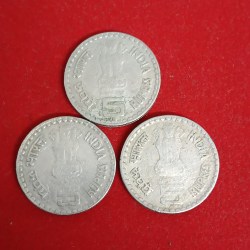 Alternative view of Five Rs Rare Coin K . Kamaraj 1903-1975 Year Bombay Mint 3 Pcs Given