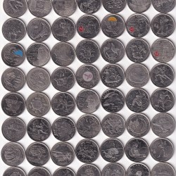 67 Different Canada 25 Cent Commemorative Coin Set (67 Pcs Set) #Z-157