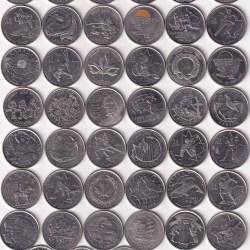 45 Different Commemorative Rare Canada 25 Cent Commemorative Coin (45 Coin Set ) #Z-132