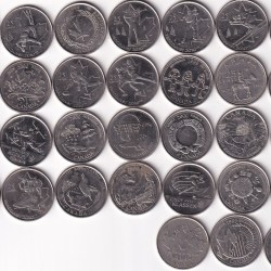 31 Different Canada 25 Cent Commemorative Coin Set (31 Pcs Set) #Z-158