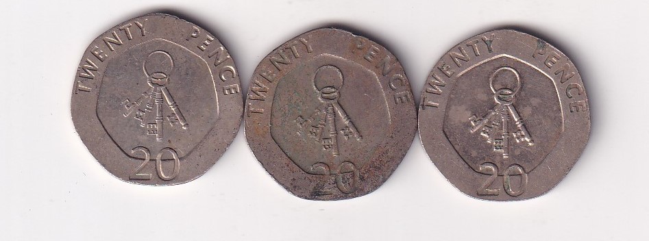 United Kingdom › Gibraltar 20 Pence - Elizabeth II Keys of Gibraltar Rare Coin Buyer will receive random 1 coin as per image #Z-161