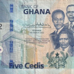 Ghana 5 Cedis Rare World Note #B2