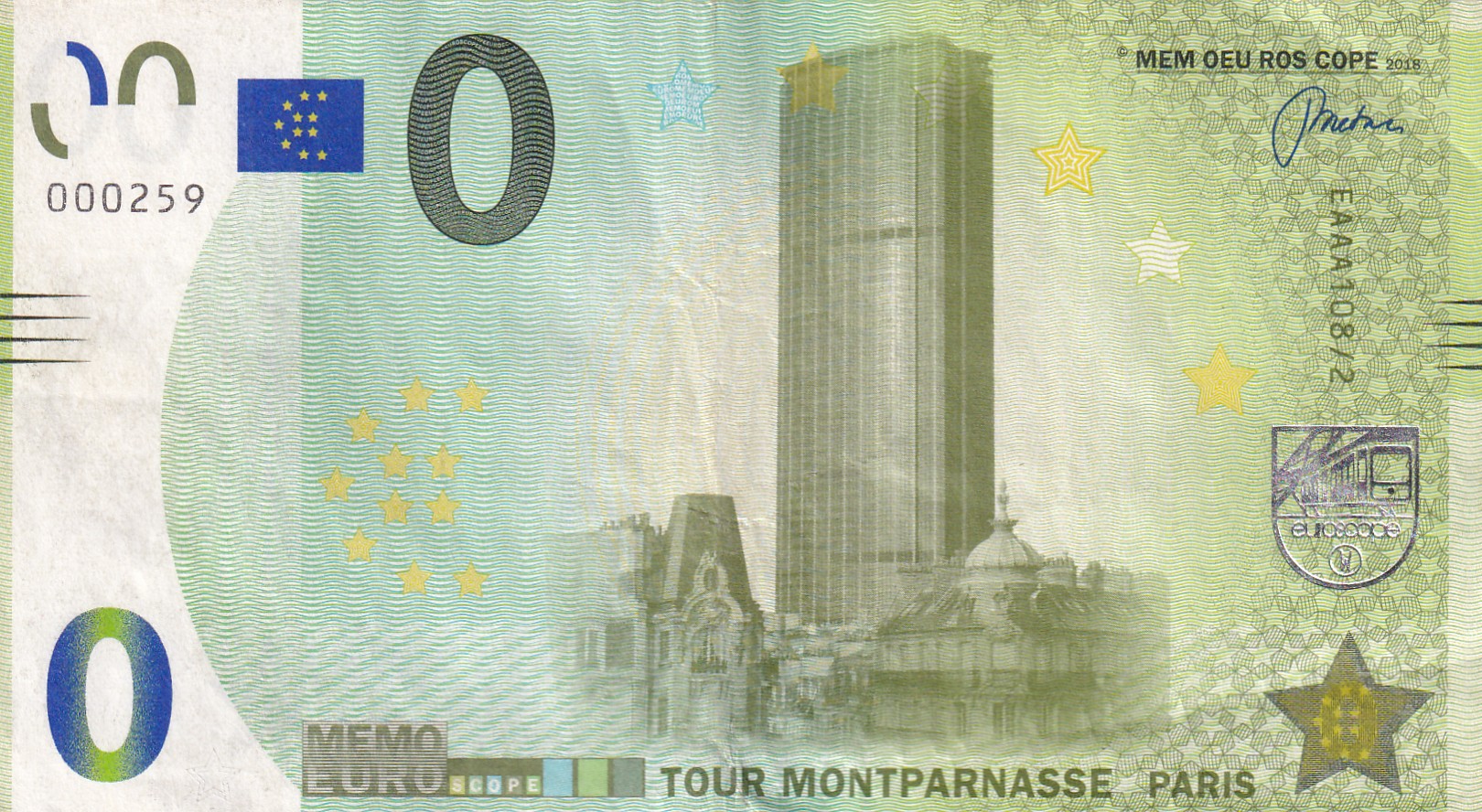 France 0 euro Rare World Note #B2